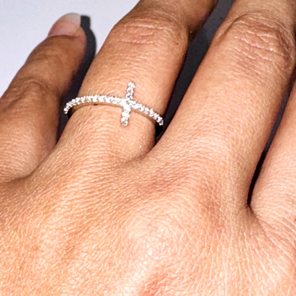 REAL DIAMOND Cross Ring, Best gift for her, Perfect for all occasions BIG SALE